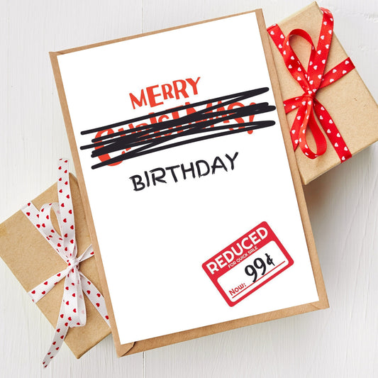 Funny Birthday Card - Dollar Reduced Sticker