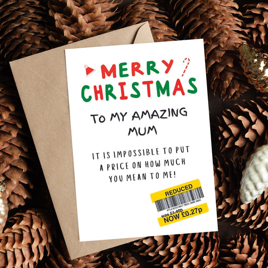 Christmas Card For Mum - Reduced Sticker