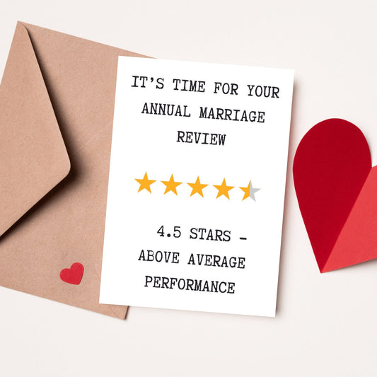 Funny Anniversary Card - Marriage Review