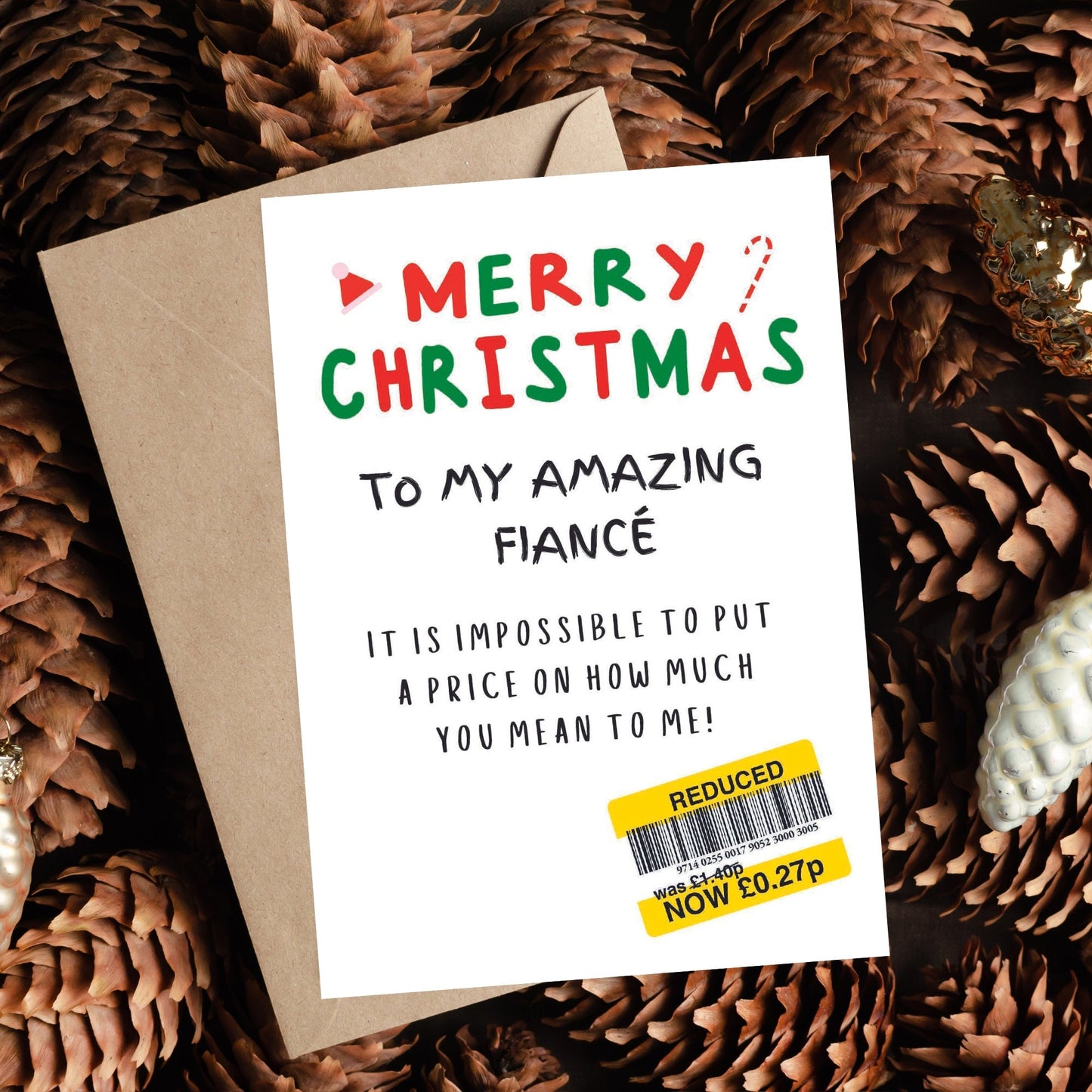 Christmas Card For Fiancé - Reduced Sticker