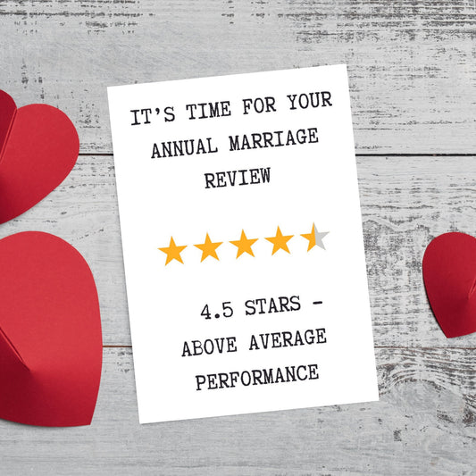 Funny Anniversary Card - Marriage Review
