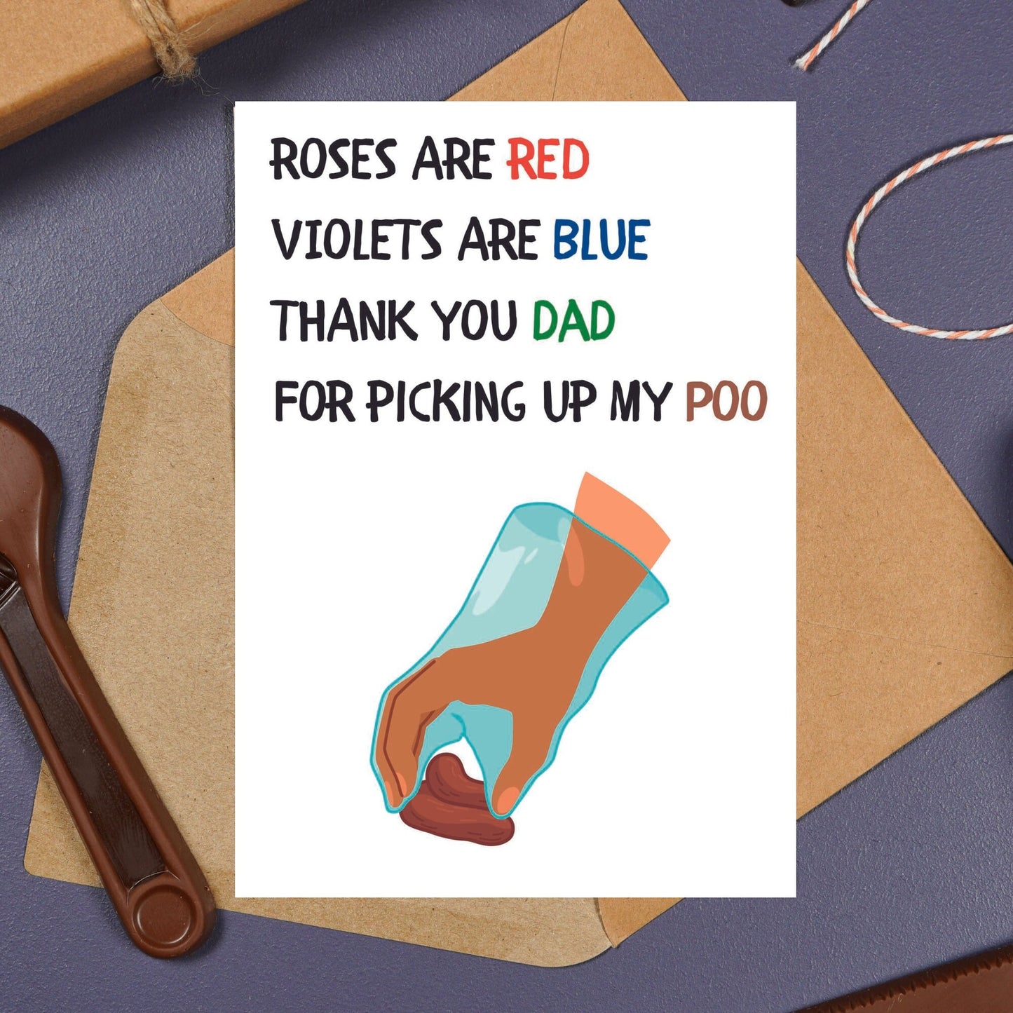 Funny Fathers Day Card From Dog - Poo