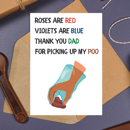 Funny Fathers Day Card From Dog - Poo