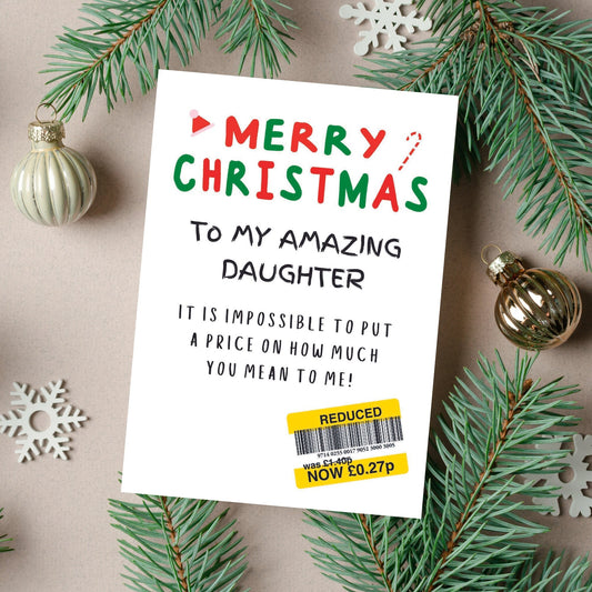 Christmas Card For 'My' Daughter - Reduced Sticker