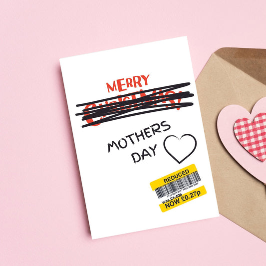 Mothers Day Card - Merry Mothers Day - Reduced Sticker.
