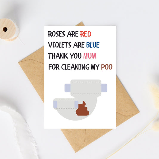 Funny Mothers Day Card - Poo