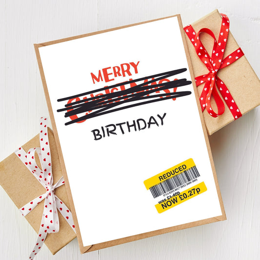 Merry Birthday Card - The Original Witty Print Company Design.