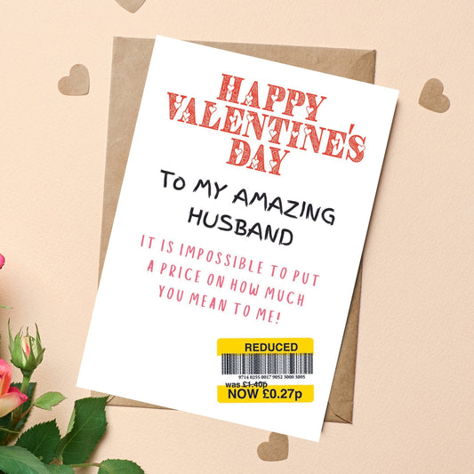 Funny Valentines Card For Husband - Reduced Sticker