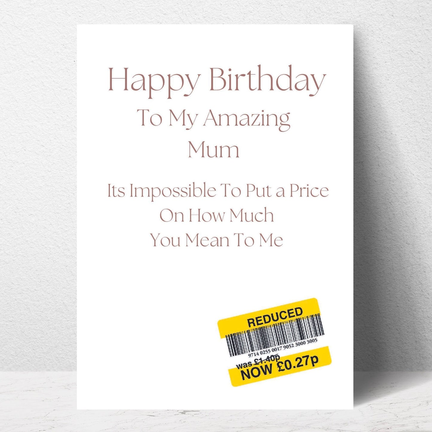 Funny Birthday Card For Mum - Reduced Sticker