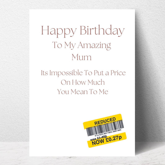 Funny Birthday Card For Mum - Reduced Sticker