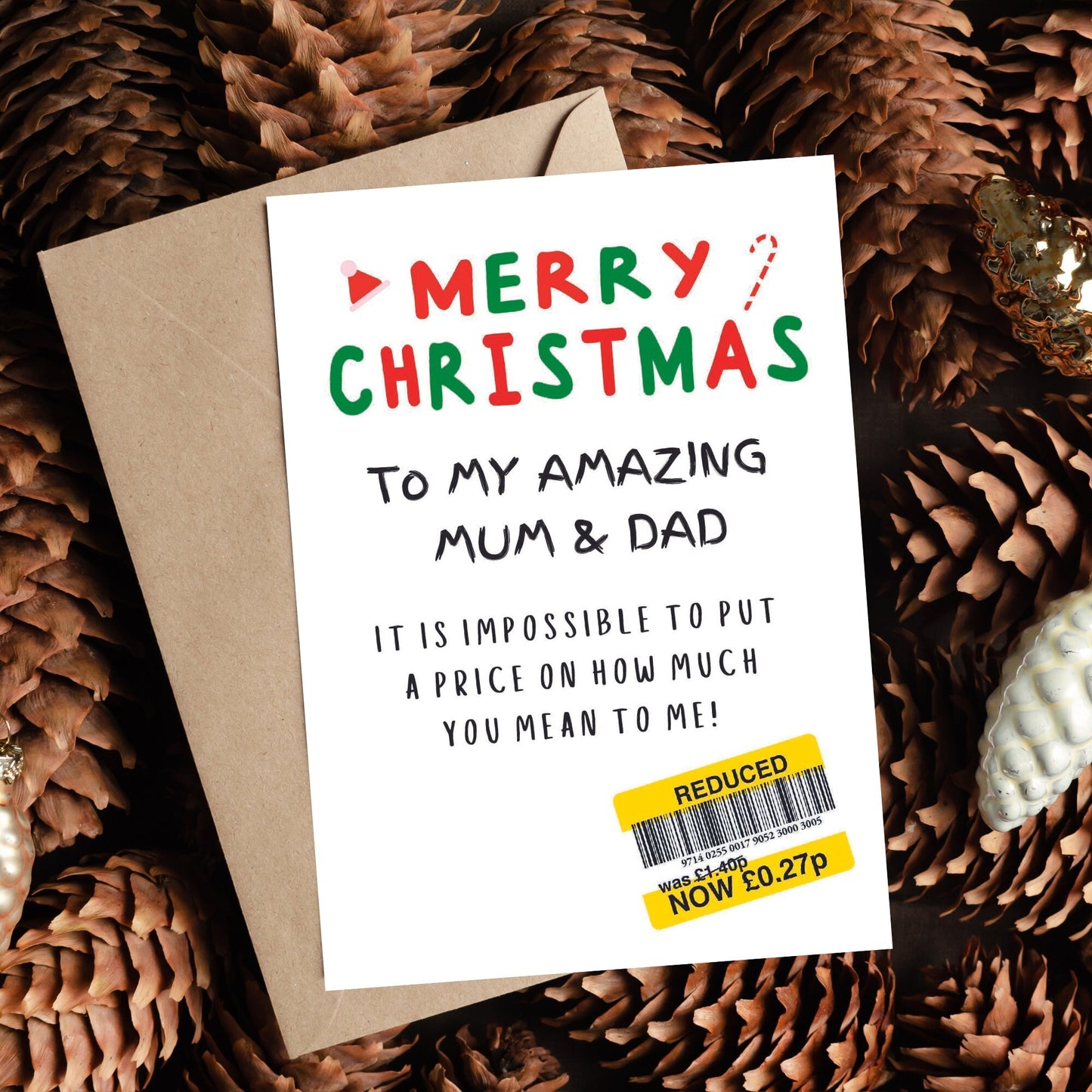 Christmas Card For Mum And Dad - Reduced Sticker