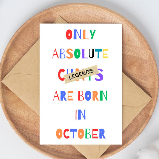 Funny October Birthday Card