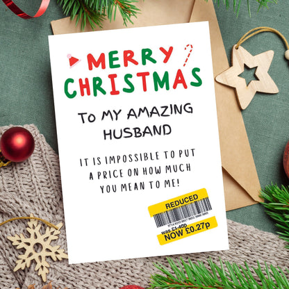 Christmas Card For Husband - Reduced Sticker