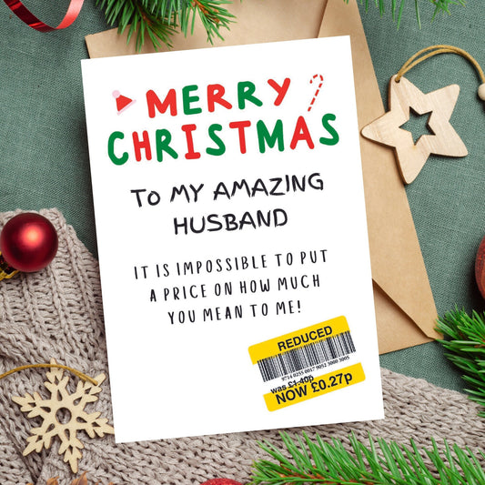 Christmas Card For Husband - Reduced Sticker