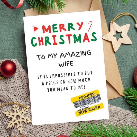 Christmas Card For Wife - Reduced Sticker