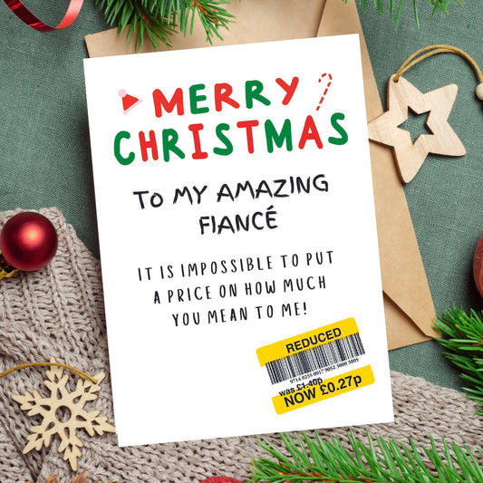 Christmas Card For Fiancé - Reduced Sticker