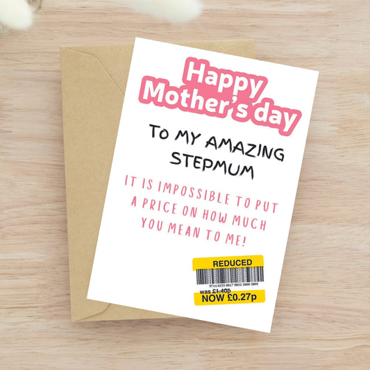 Mothers Day Card For Stepmum - Reduced Sticker