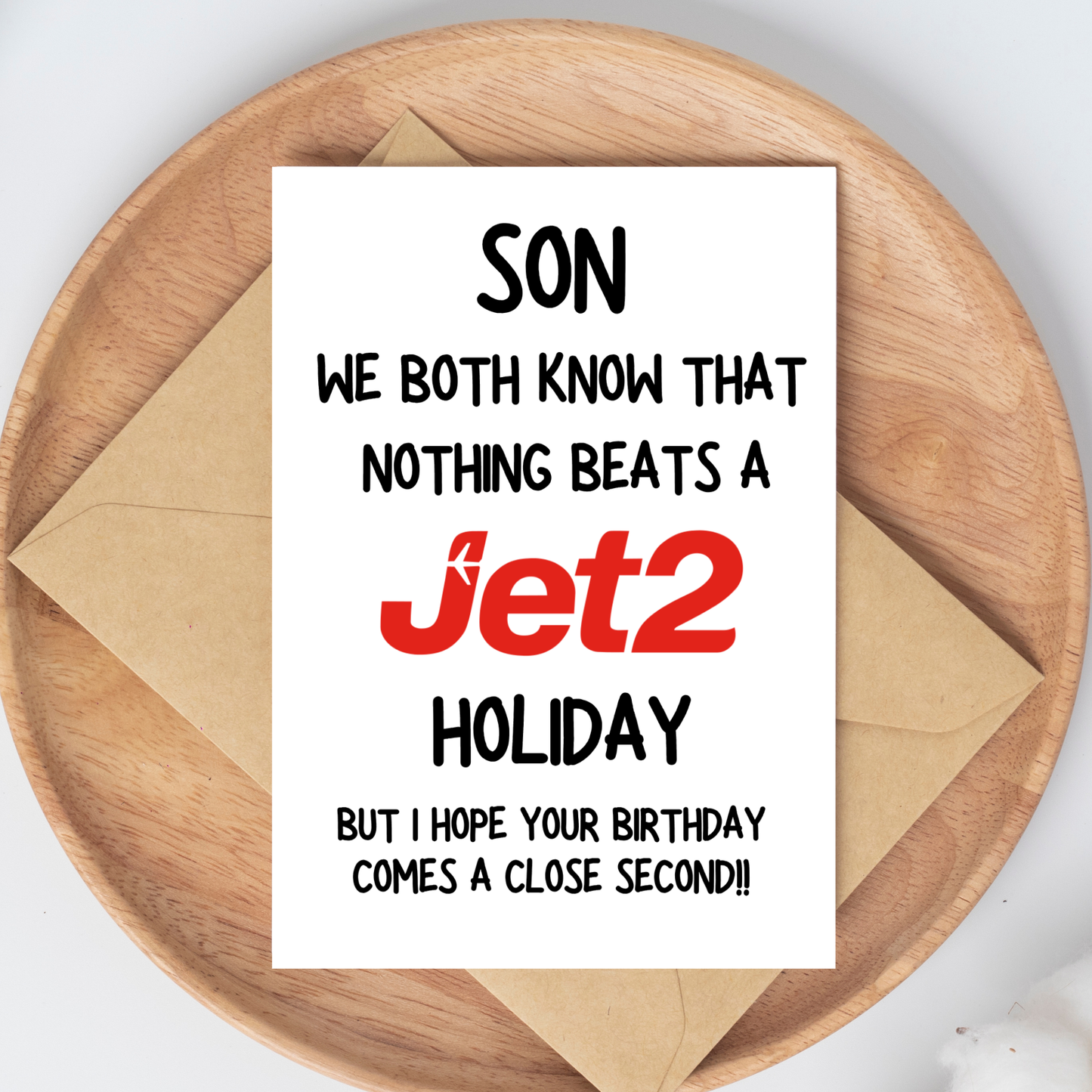 Funny Birthday Card, Jet2 Card, Customised Birthday Card
