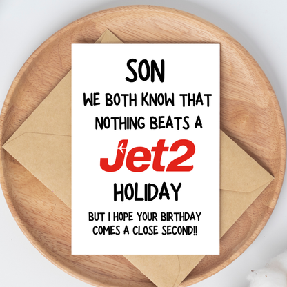 Funny Birthday Card, Jet2 Card, Customised Birthday Card