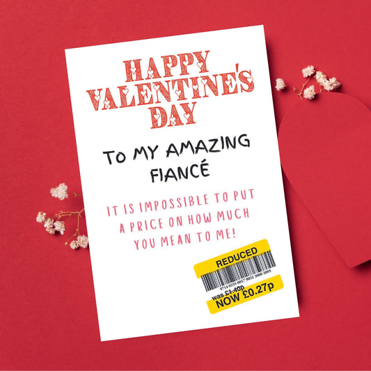 Funny Valentines Card for Fiancé - Reduced Sticker