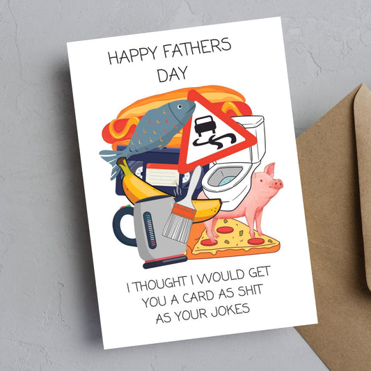 Funny Fathers Day Card - Shit Jokes
