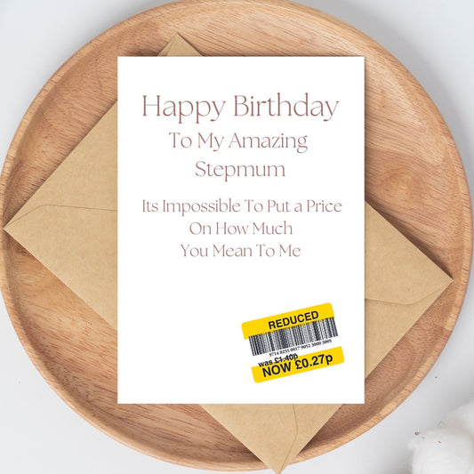 Funny Birthday Card For Stepmum - Reduced Sticker