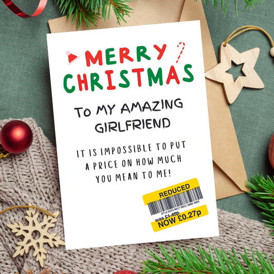 Christmas Card For Girlfriend - Reduced Sticker