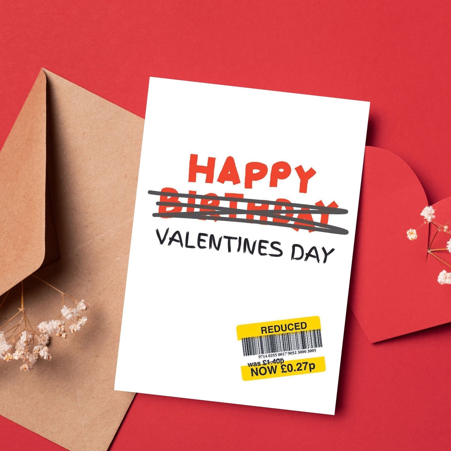 Funny Valentines Card - Reduced Sticker