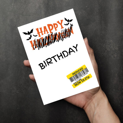 Funny Birthday Card - Reduced Sticker - Halloween