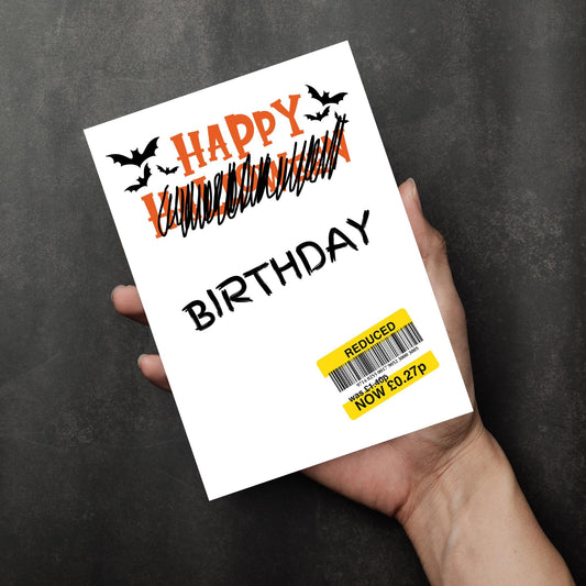 Funny Birthday Card - Reduced Sticker - Halloween