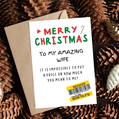 Christmas Card For Wife - Reduced Sticker