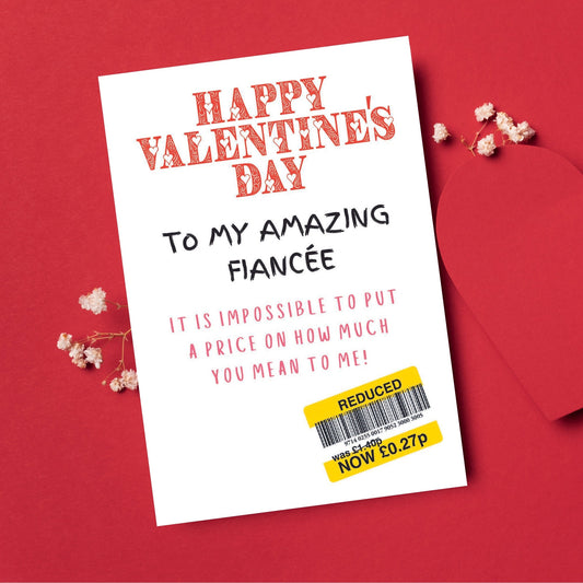 Funny Valentines Card For Fiancée - Reduced Sticker