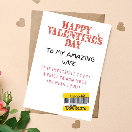 Funny Valentines Card For Wife - Reduced Sticker