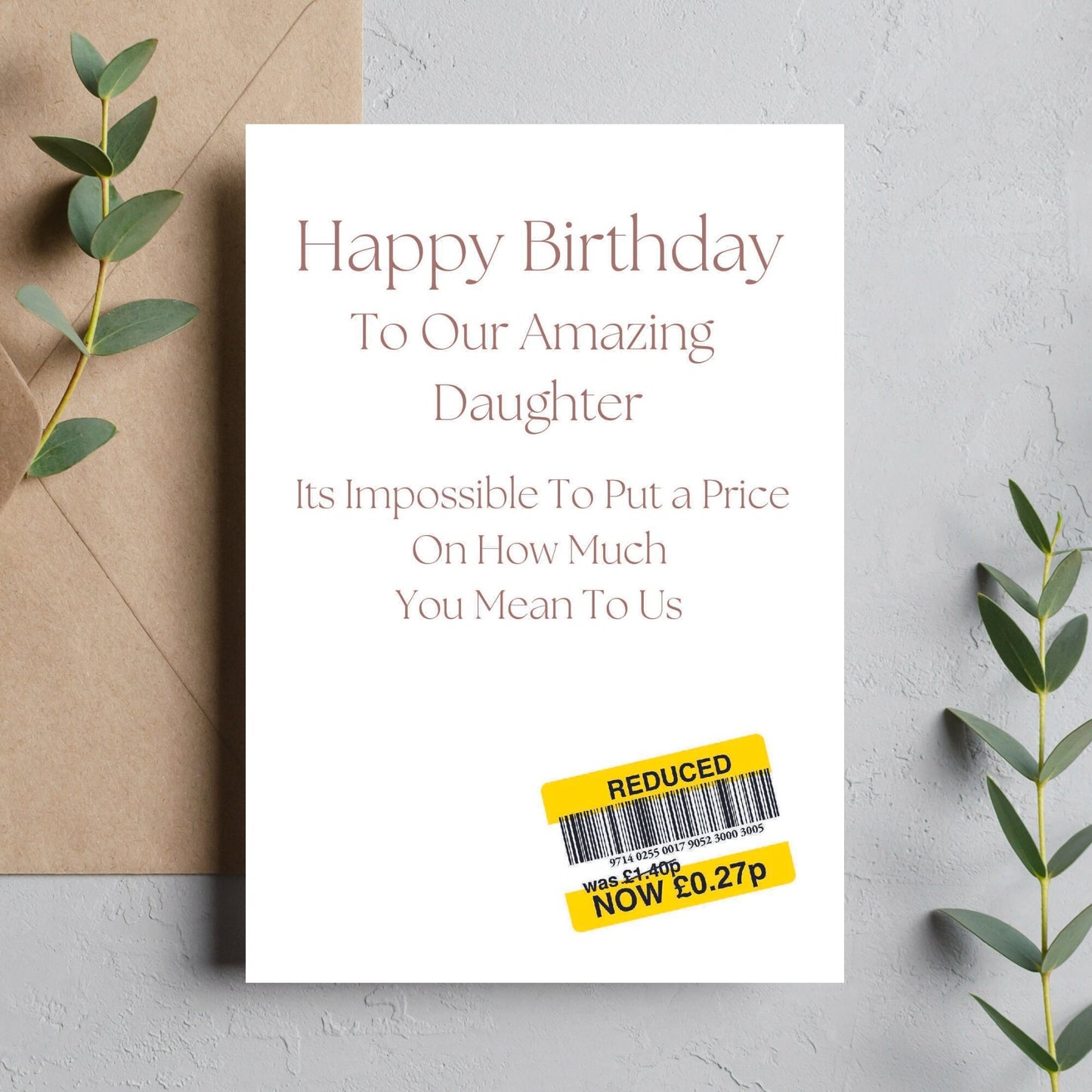 Funny Birthday Card For 'Our' Daughter - Reduced Sticker