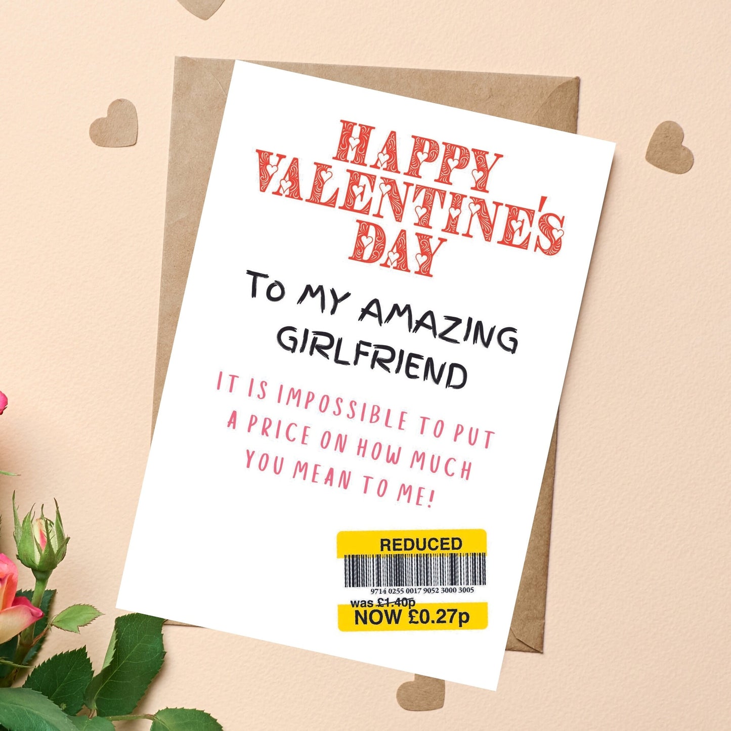 Funny Valentines Card For Girlfriend - Reduced Sticker