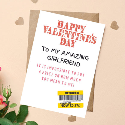 Funny Valentines Card For Girlfriend - Reduced Sticker