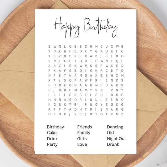 Personalised Word Search Card