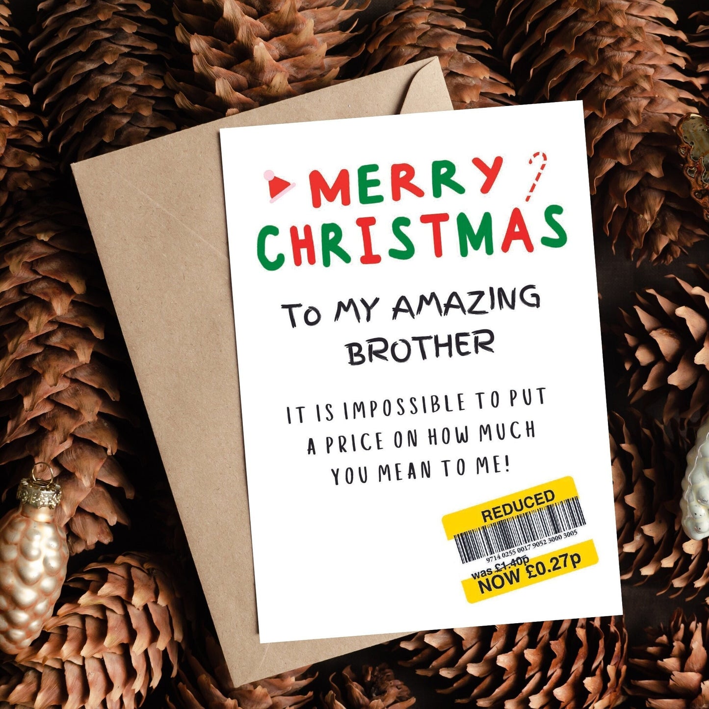 Christmas Card For Brother - Reduced Sticker