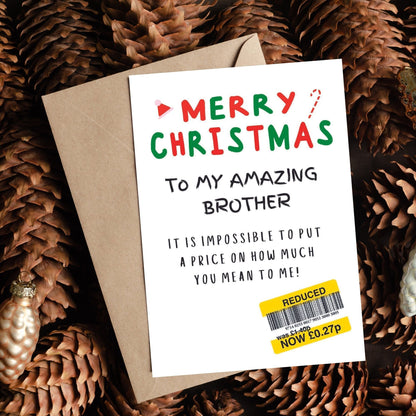 Christmas Card For Brother - Reduced Sticker