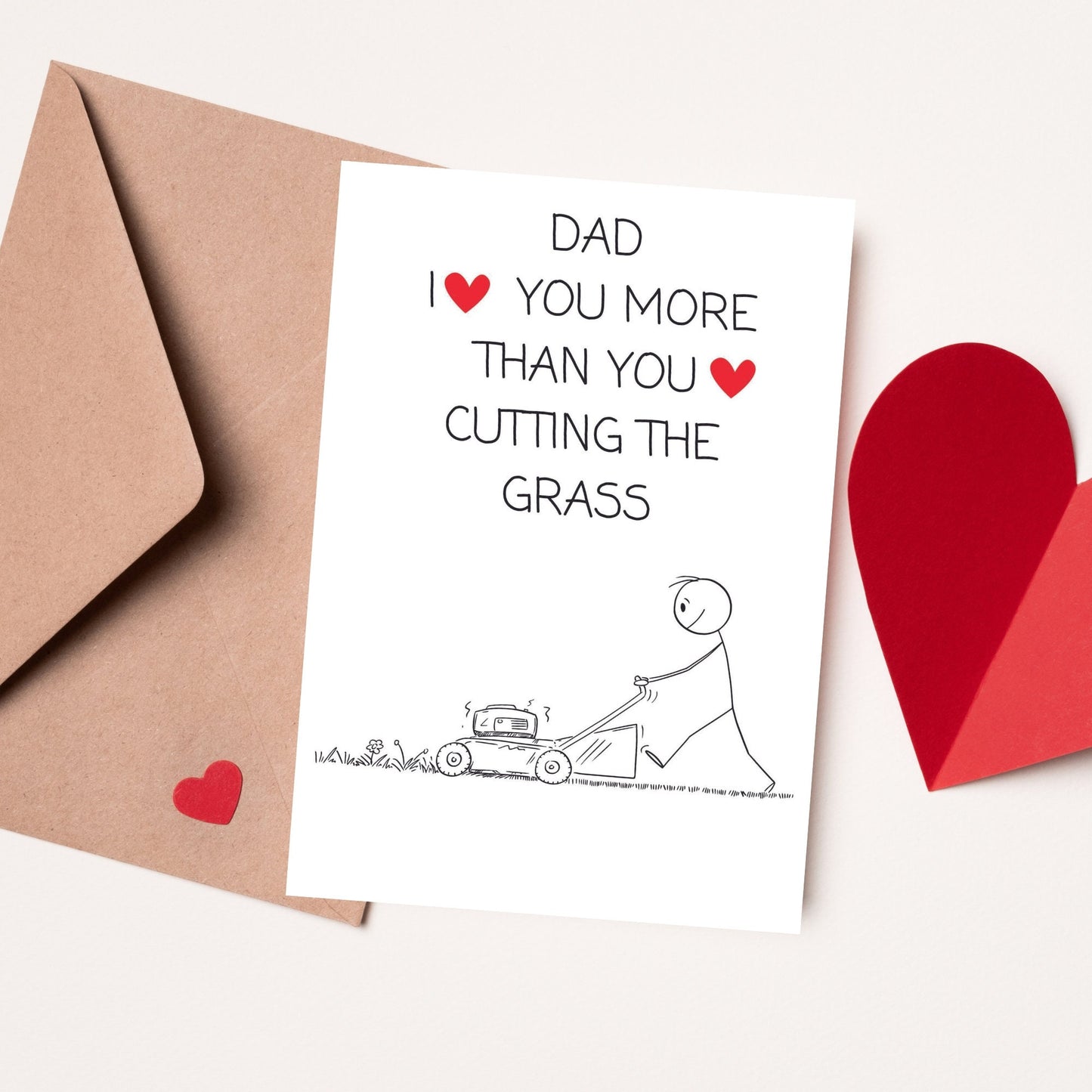 Funny Fathers Day Card - Grass Cutting