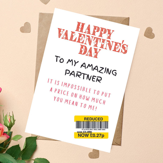 Funny Valentines Card For Partner - Reduced Sticker