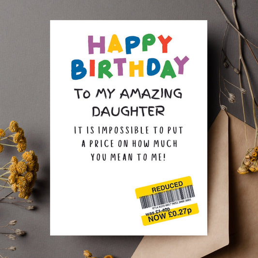 Funny Birthday Card For 'My' Daughter - Reduced Sticker